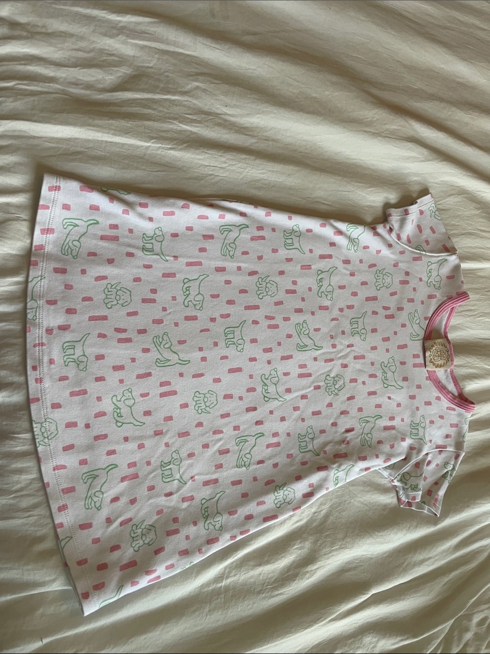 Girls' Pink & Green Dog Print Dress - Beaufort Bonnet